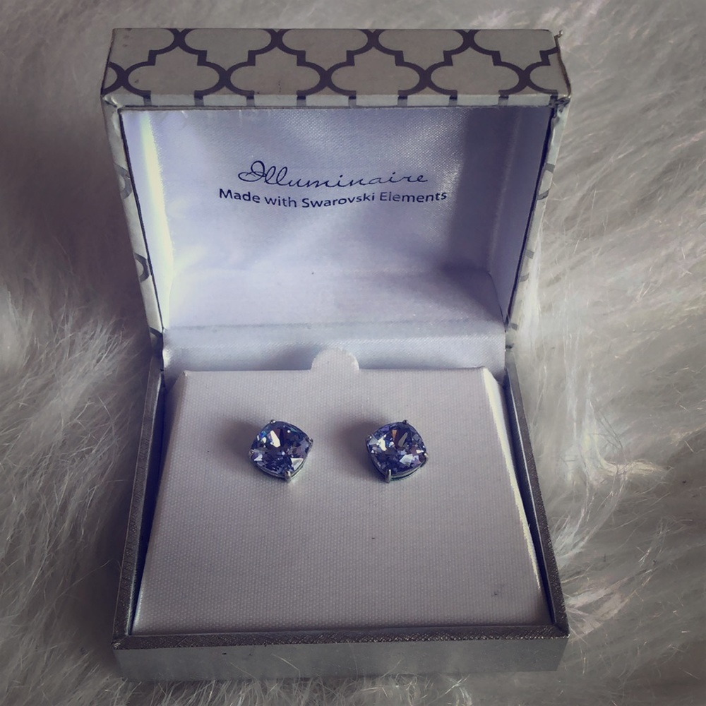 Purple crystal earrings